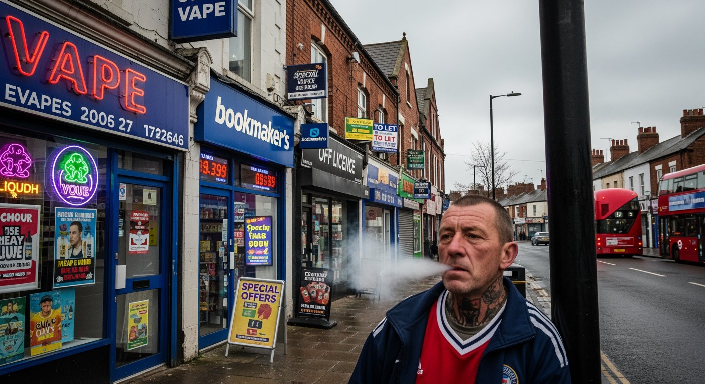 英格蘭貧困地區電子煙店與簽注站數量遠超富裕地區