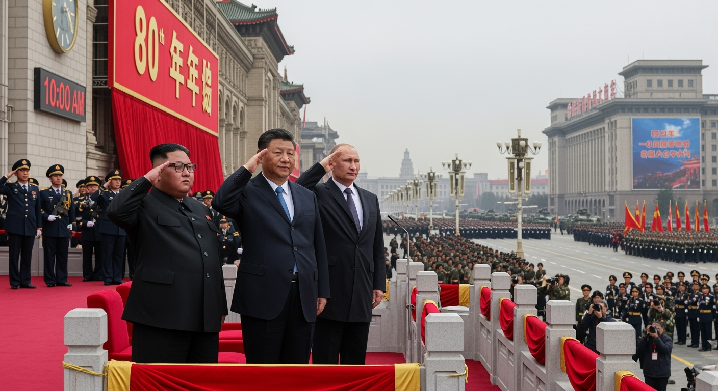 普丁與金正恩出席閱兵大典,習近平稱世界面臨「和平或戰爭」的抉擇。