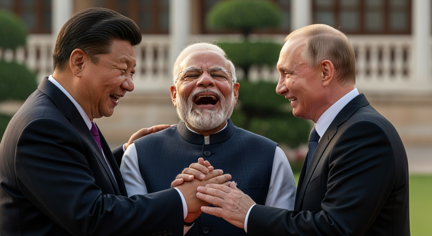 莫迪與習近平熱絡會晤,凸顯川普「關稅威脅」之影響。