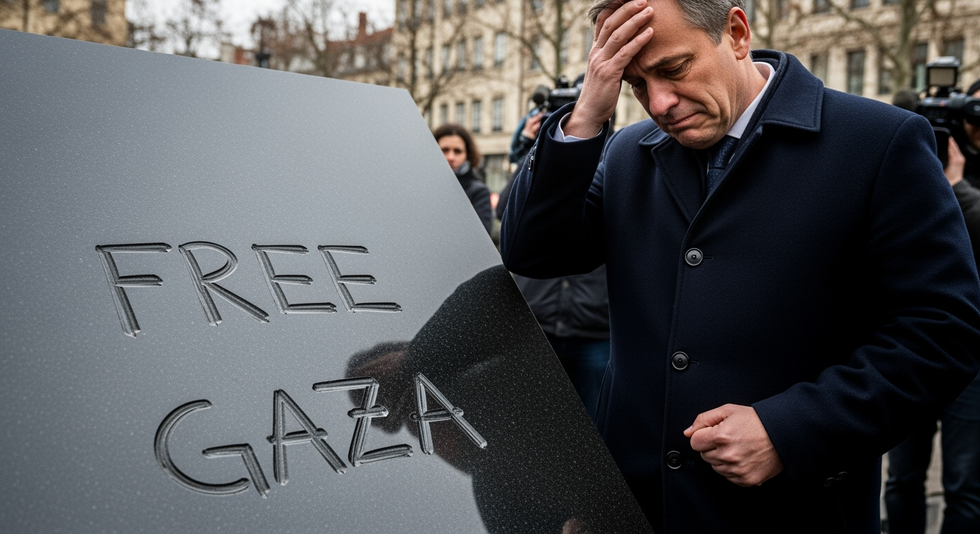 法國里昂市長譴責大屠殺紀念碑遭塗鴉「解放加薩」字樣。