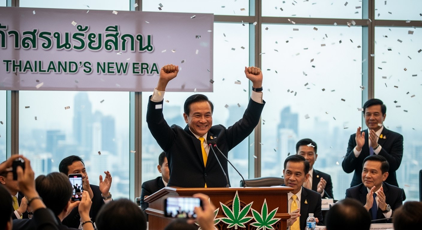 推動大麻除罪化運動的大亨將出任泰國總理。
