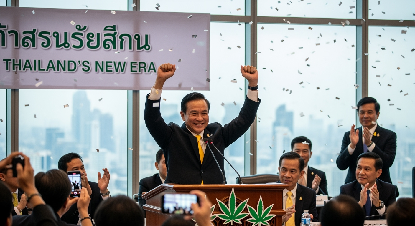 推動大麻除罪化運動的大亨將出任泰國總理。