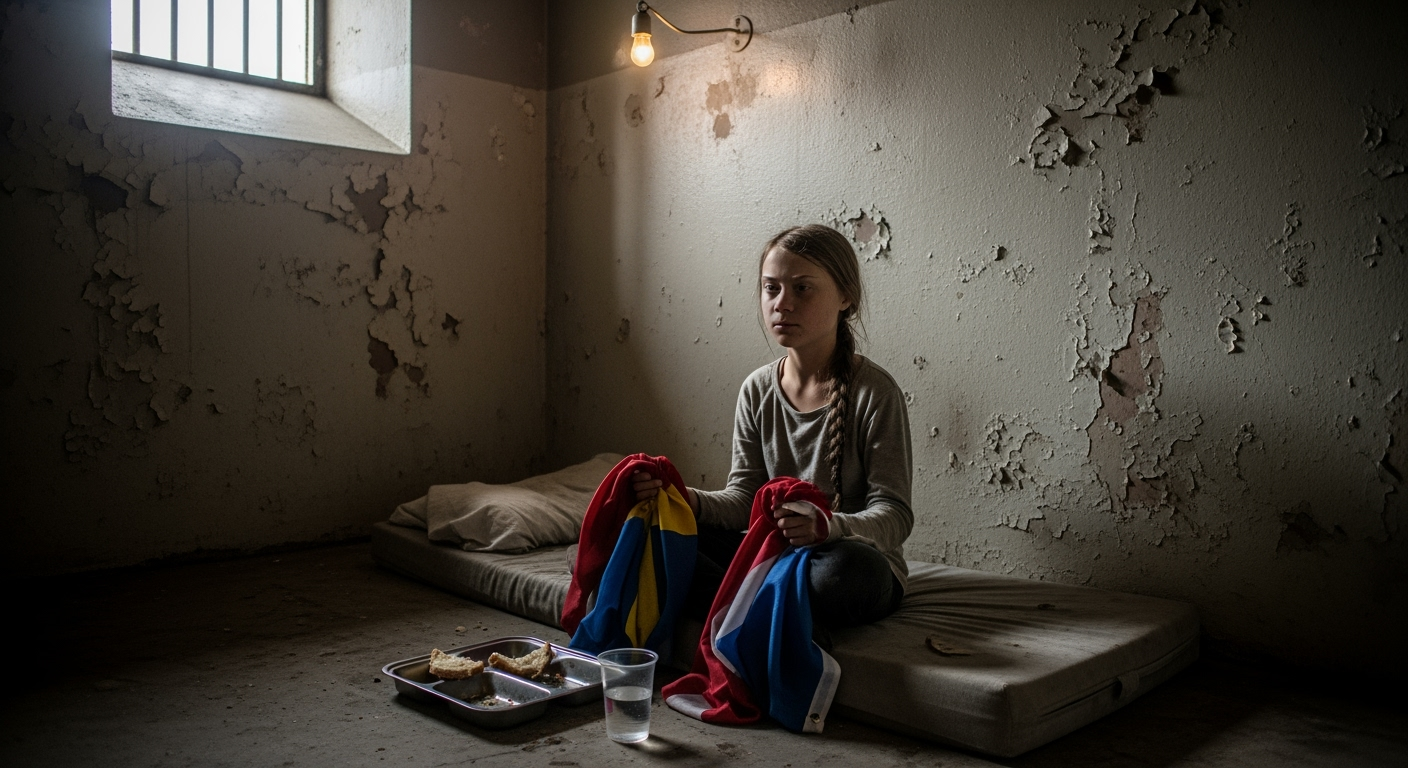 以色列遭控將格蕾塔·通貝里關押在髒亂牢房，並強迫其手持旗幟