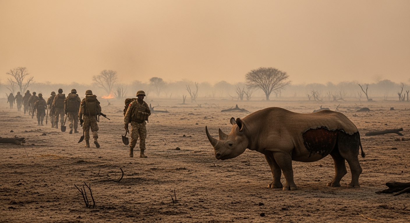 納米比亞出動軍隊對抗燒毀埃托沙野生動物保護區三分之一面積的野火。