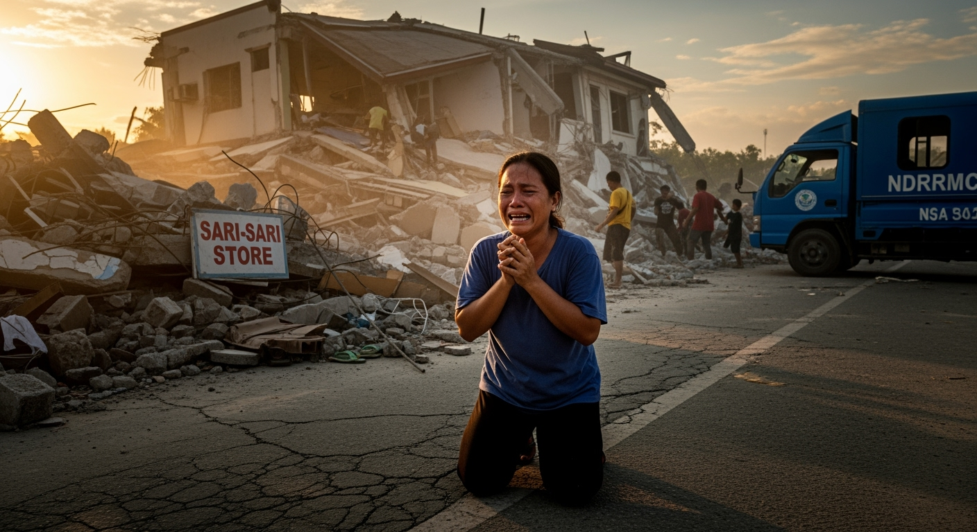 菲律賓遭規模7.6強震襲擊,造成破壞。