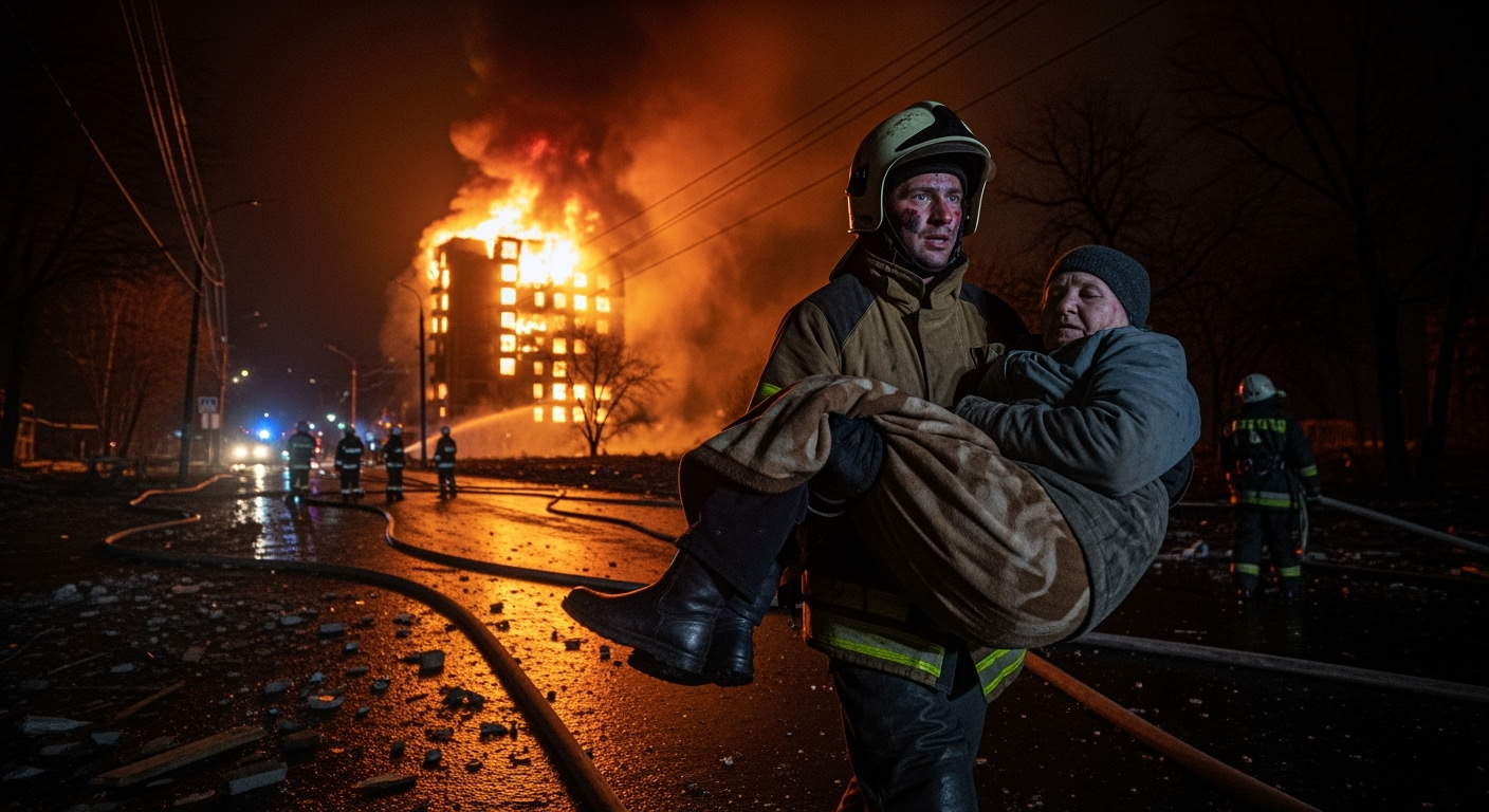 俄軍「大規模」襲擊烏克蘭首都,造成大範圍停電。