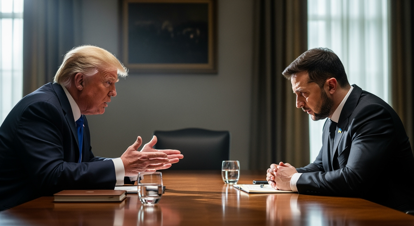 在一場氣氛緊張的會議中，川普要求澤倫斯基割讓領土並滿足普丁的要求