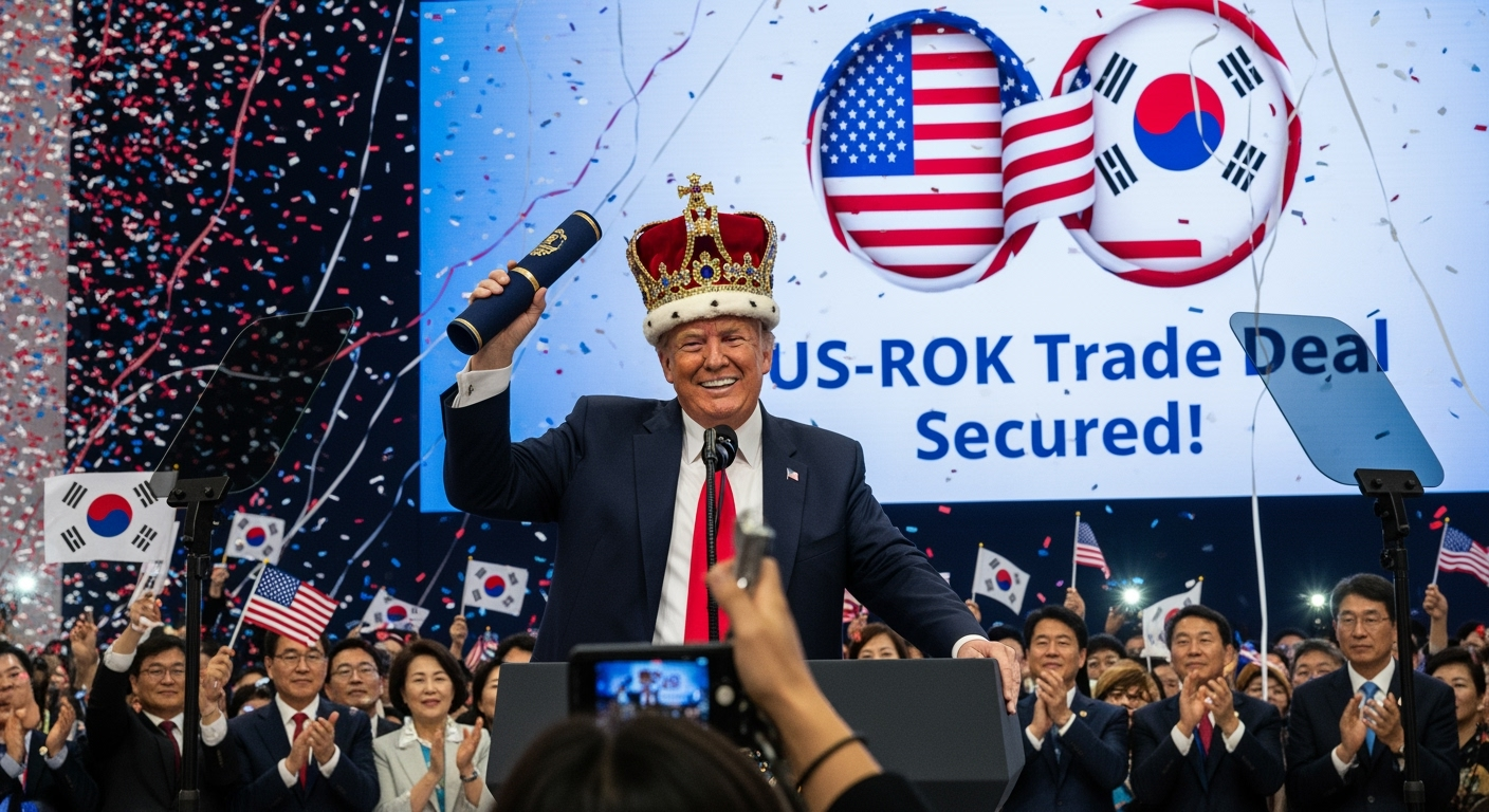 川普在南韓達成貿易協議——並獲贈一頂閃亮的皇冠