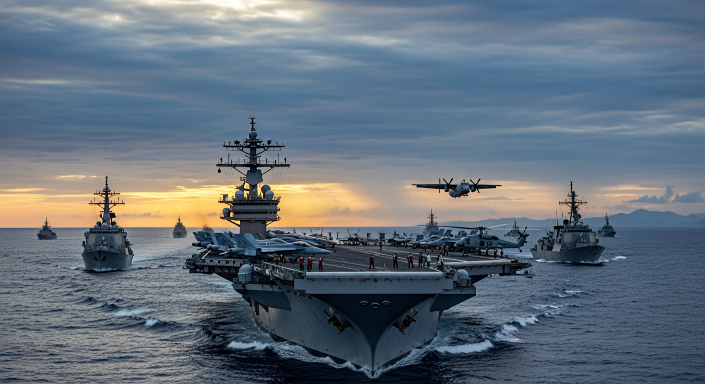 這些是正在委內瑞拉外海集結的美軍艦艇與飛機