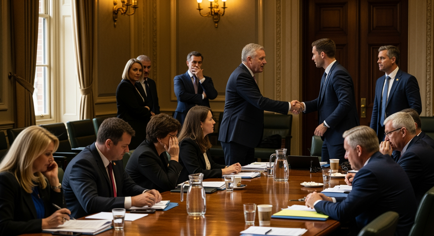 歷經公開爭吵後自由黨舉行氣氛融洽的黨團會議，但對淨零排放的分歧依舊