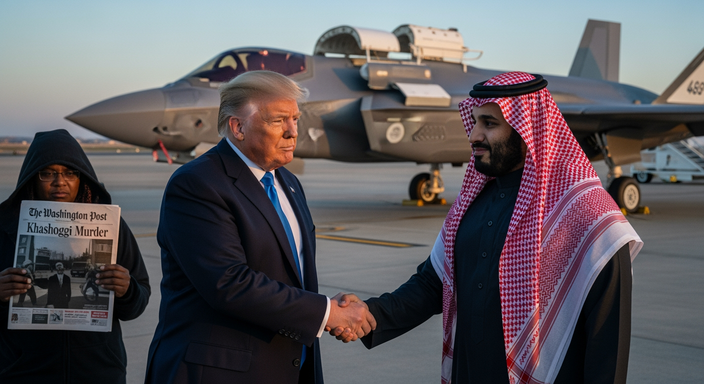穆罕默德王儲來訪，川普稱美將軍售沙烏地F-35匿蹤戰機