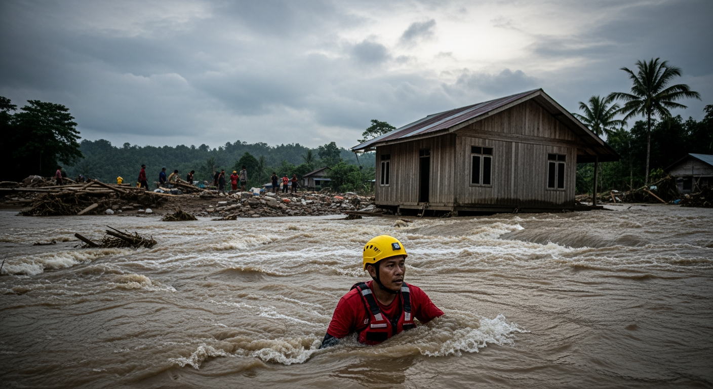蘇門答臘爆發山洪釀69死，搜救隊於河川搜尋倖存者