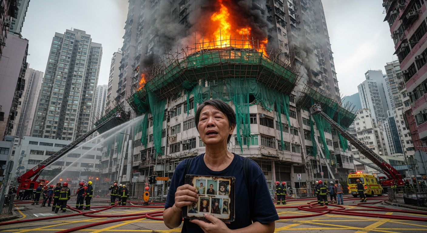 香港官員表示火災現場使用不安全網架,死亡人數升至 151 人