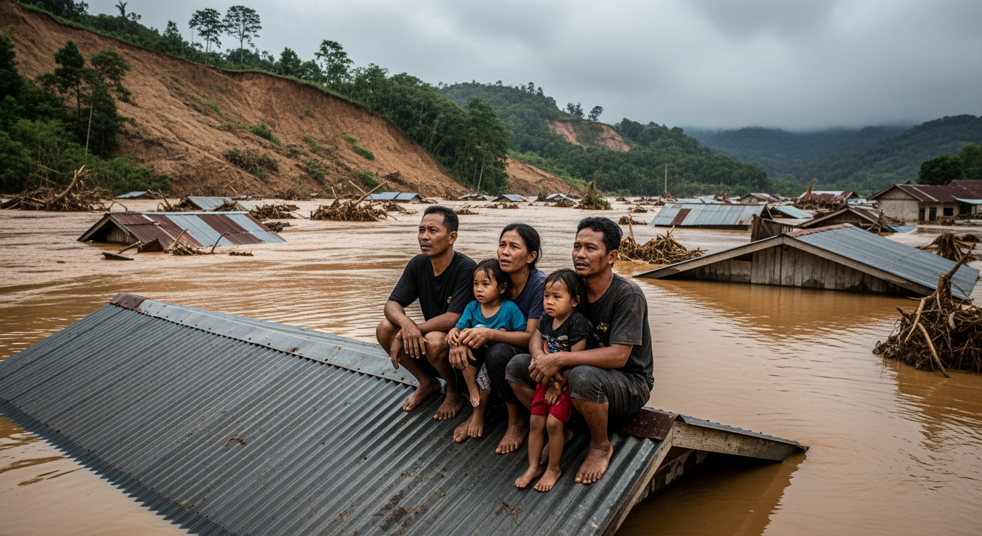 家人受困屋頂、家園遭泥流掩埋——亞洲洪災顯示「水患」正取代「風災」成為主要威脅