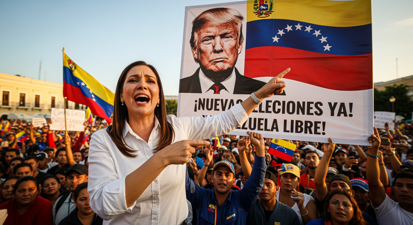 委內瑞拉反對派領袖馬查多對川普讚譽有加，並呼籲舉行新選舉