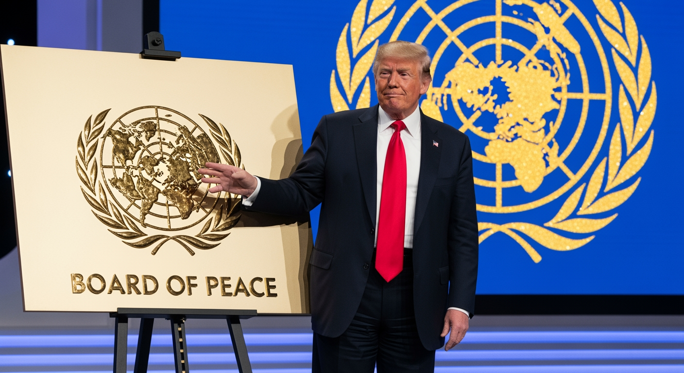 達沃斯的觀察家發現,川普的「和平委員會」標誌酷似聯合國徽章