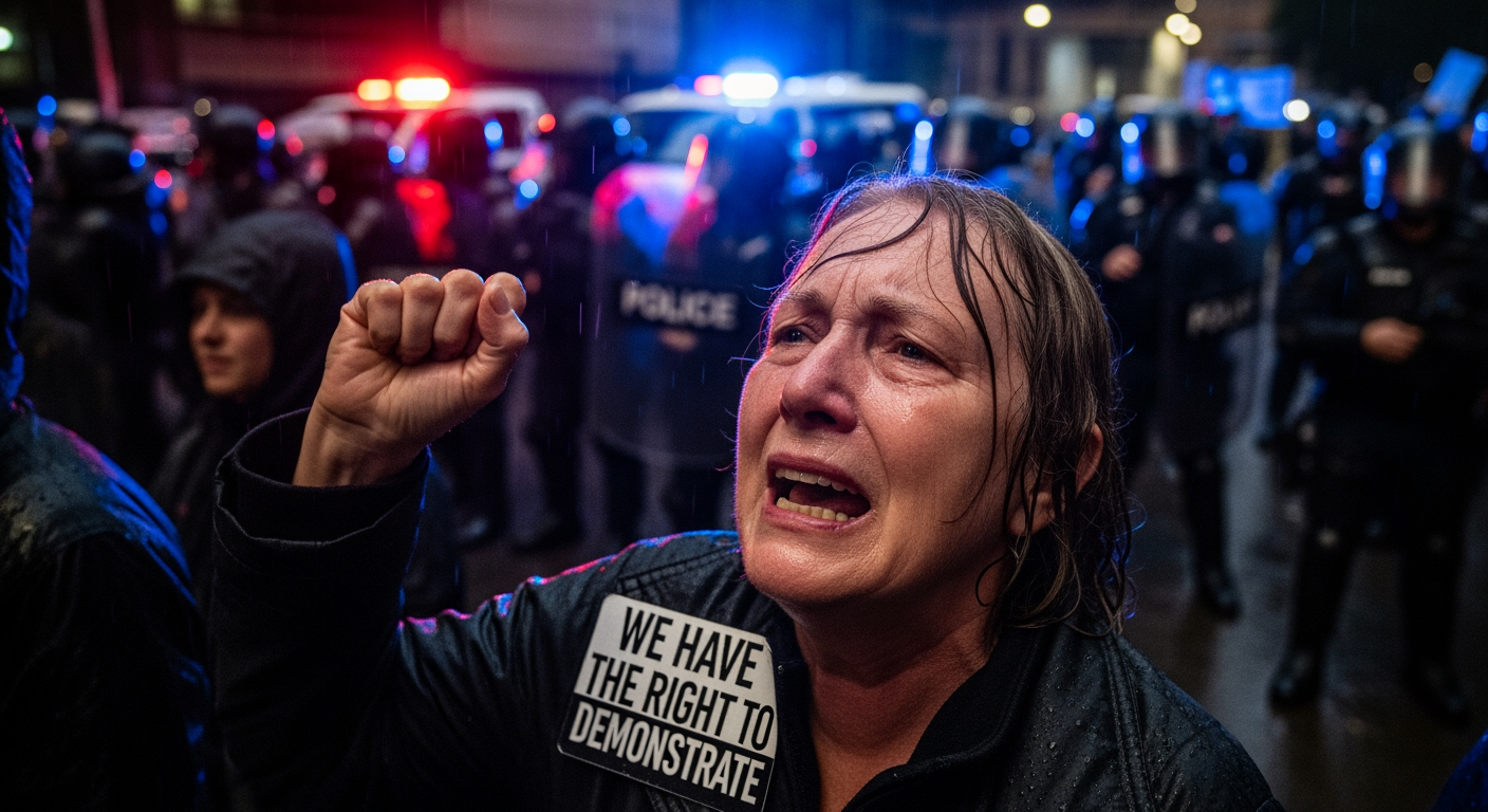 Protesters_chant_‘we_have_the_right_to_demonstrate’_at_rally_outside_Sydney_police_station_–_as_it_happened