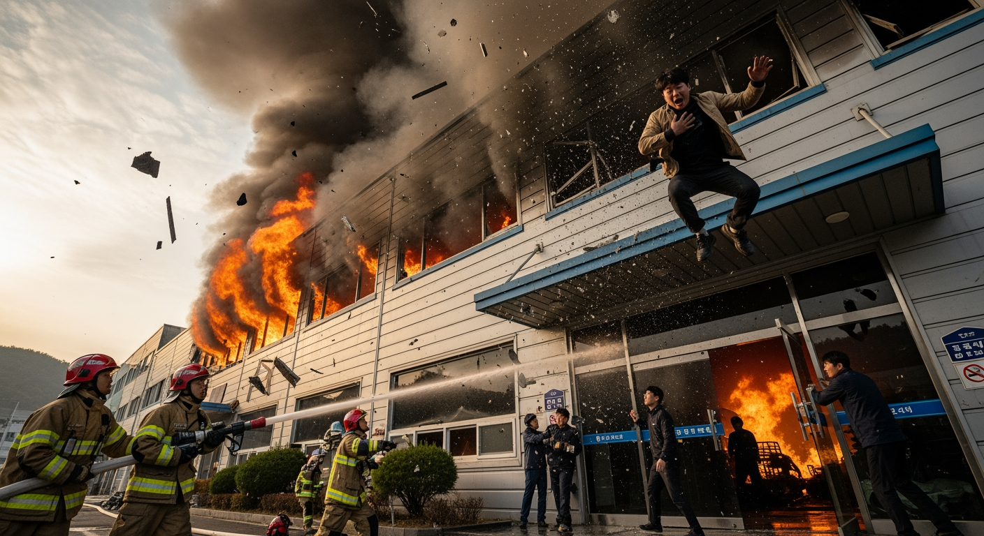 南韓汽車零件工廠大火，至少14人喪生