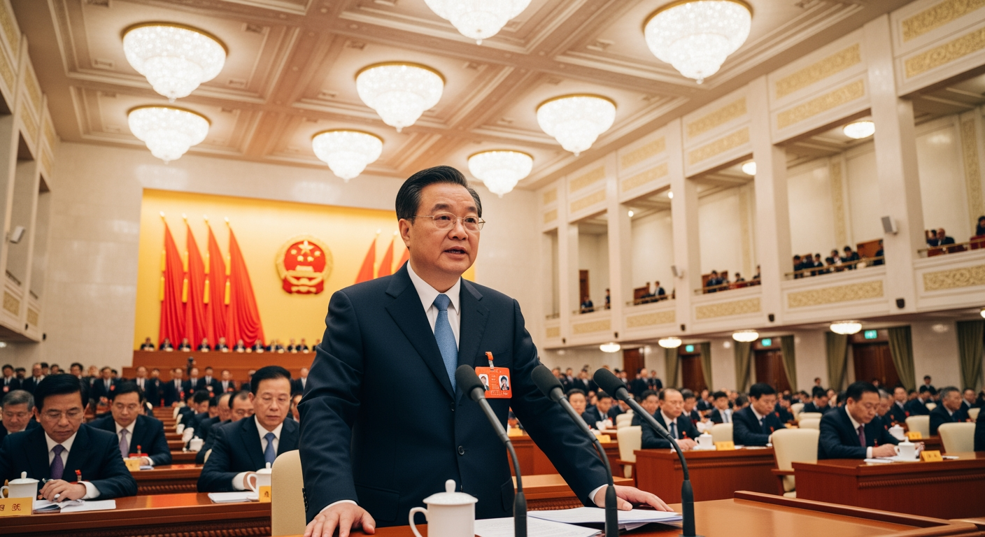 隨著準備因應經濟放緩，中國設定數十年來最低的GDP成長目標