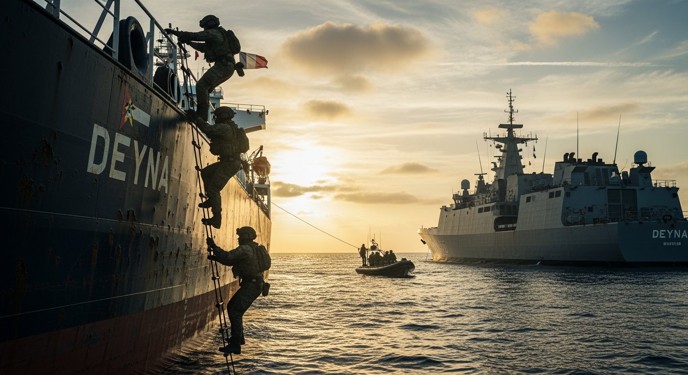 在英國及盟國協助下，法國海軍登船檢查疑似俄羅斯影子艦隊油輪 – 歐洲不斷更新