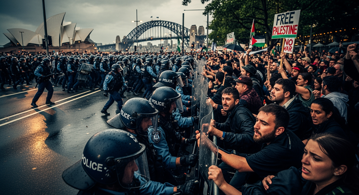 加密訊息顯示，若雪梨抗議以色列總統赫爾佐格的群眾達6000人，警方計畫進行驅離