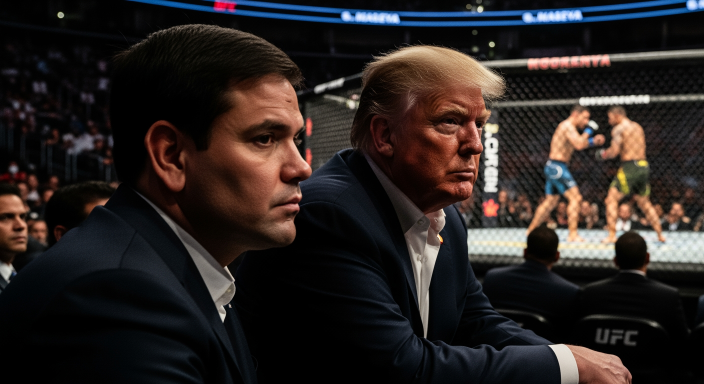 伊朗和平談判破裂之際,川普與魯比歐在邁阿密觀賞UFC格鬥賽
