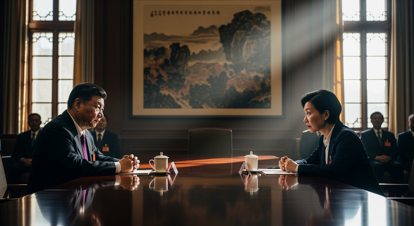 習近平在罕見會面中向台灣在野黨領袖表示海峽兩岸人民都是中國人