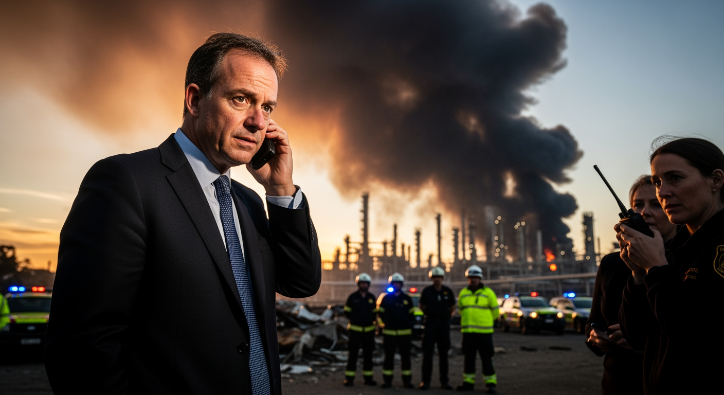 艾班尼斯縮短燃料外交行程趕赴吉朗，波文稱煉油廠大火是「一次挫敗」