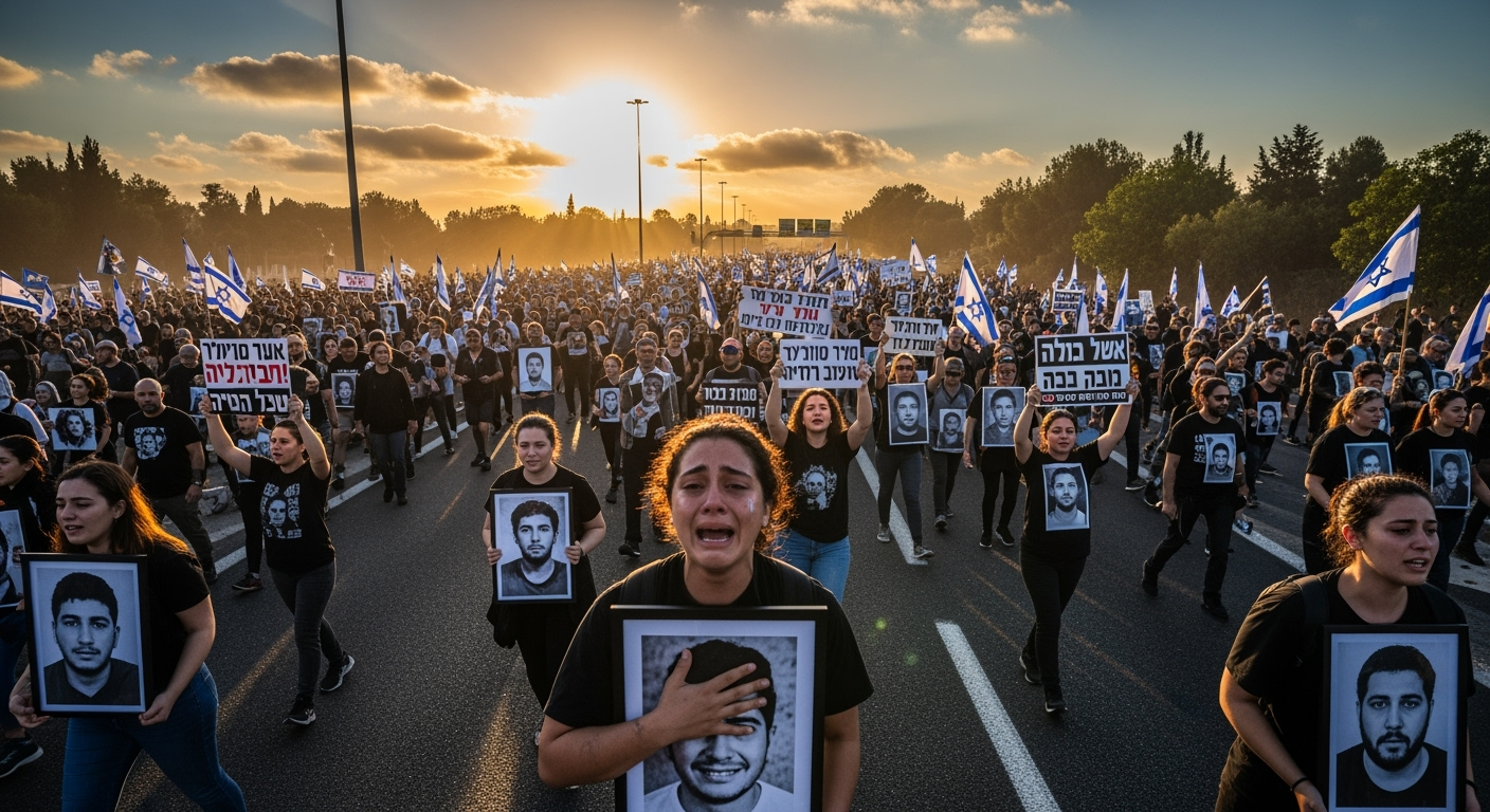 以色列抗議者發起「擾亂日」，呼籲結束加薩戰爭