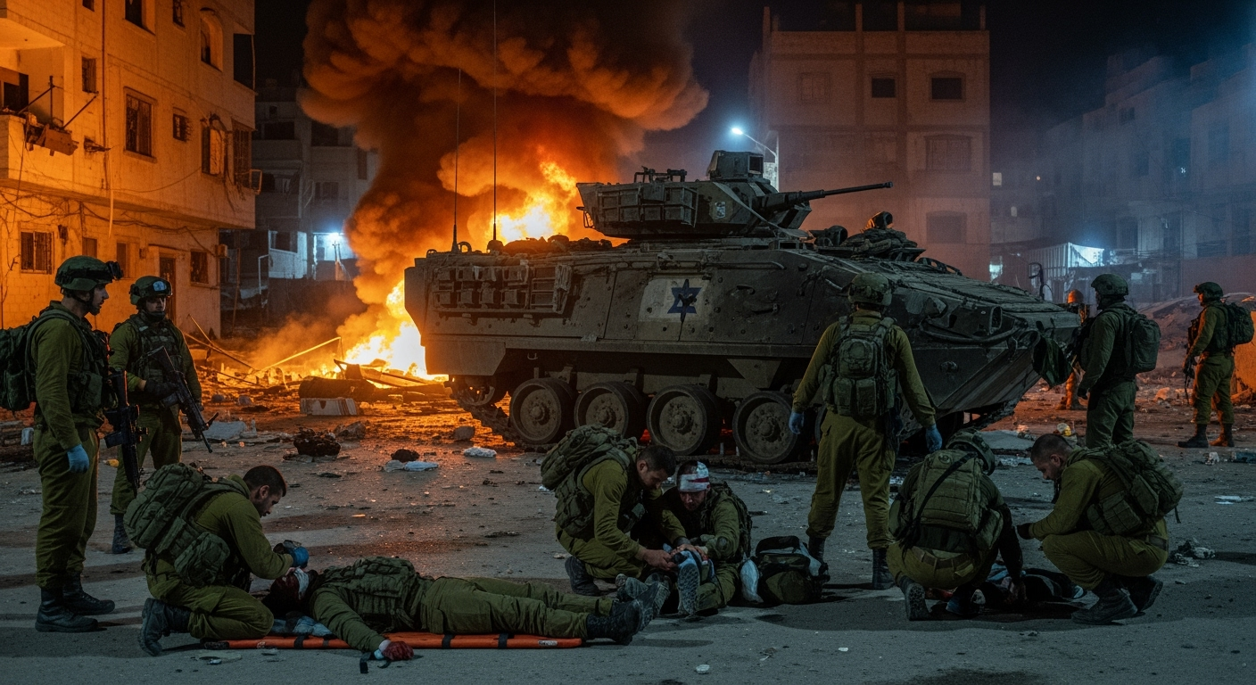 以色列國防軍（IDF）表示，七名以色列士兵在加薩市的爆炸中受傷