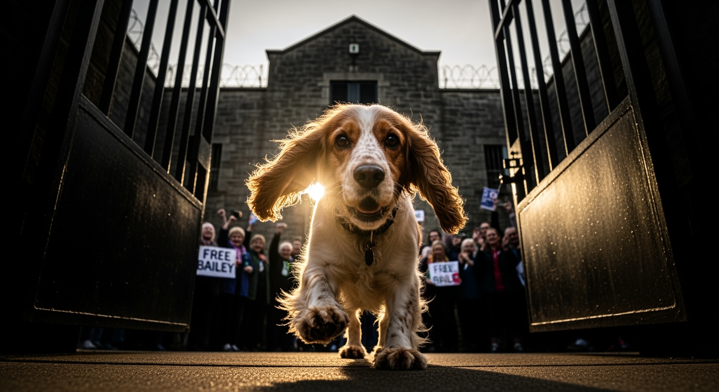 輿論譁然後，輔助犬貝利從北愛爾蘭監獄獲釋