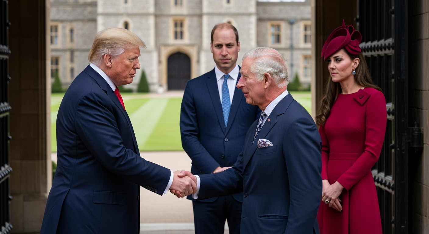 唐納·川普抵達溫莎後受國王、威廉與凱特迎接——英國政治直播