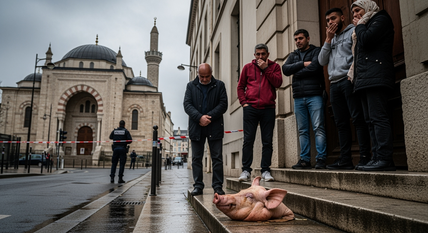 在法國清真寺外放置豬頭涉仇恨犯罪，11人遭逮捕