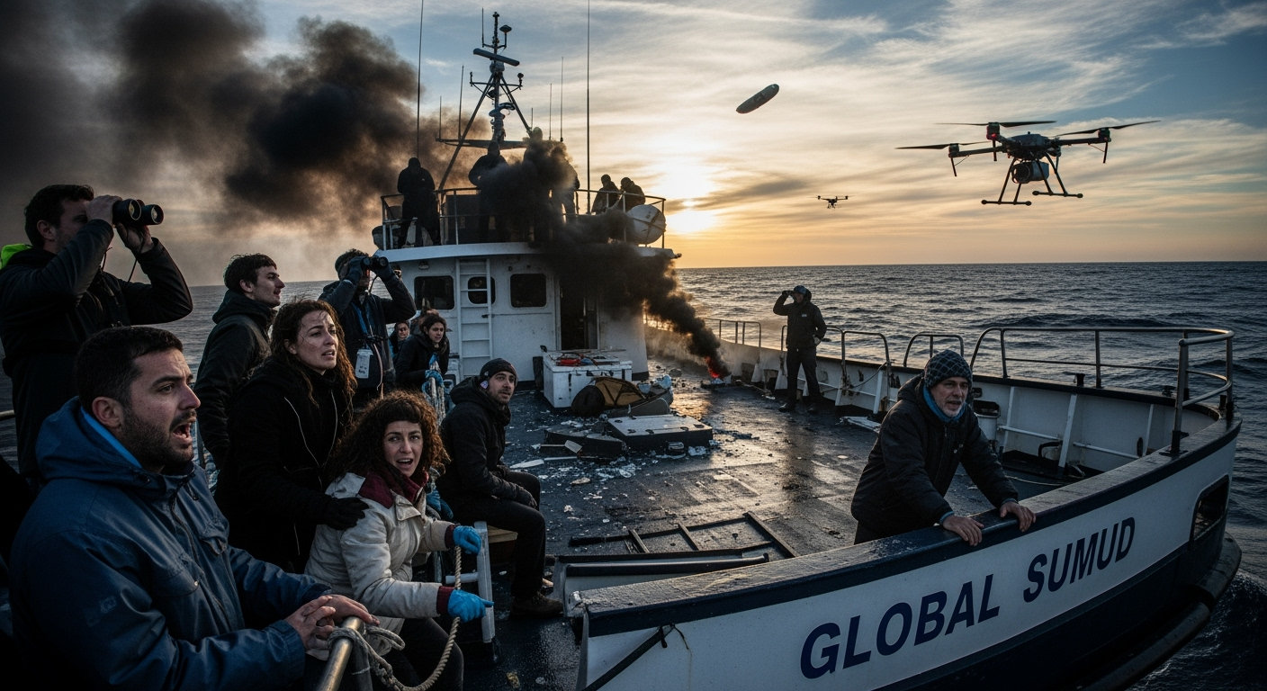 社運人士稱：爆炸與無人機鎖定加薩援助船隊攻擊