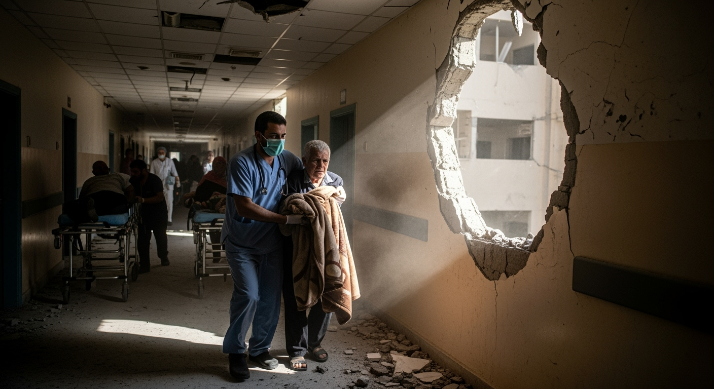 隨著以色列軍隊推進，加薩市醫院關閉，病患紛紛逃離