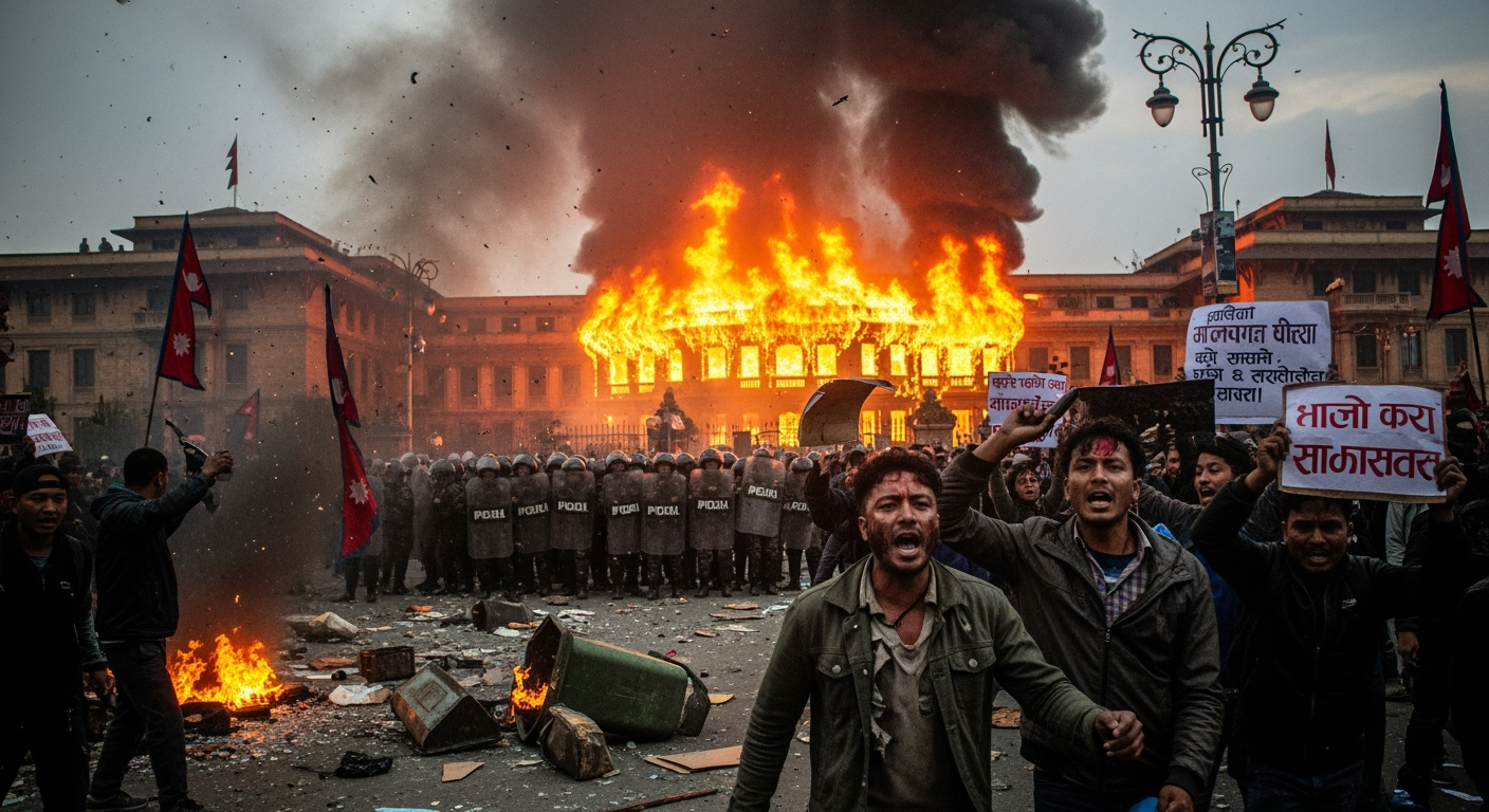 致命抗議中尼泊爾國會遭縱火，總理宣布辭職