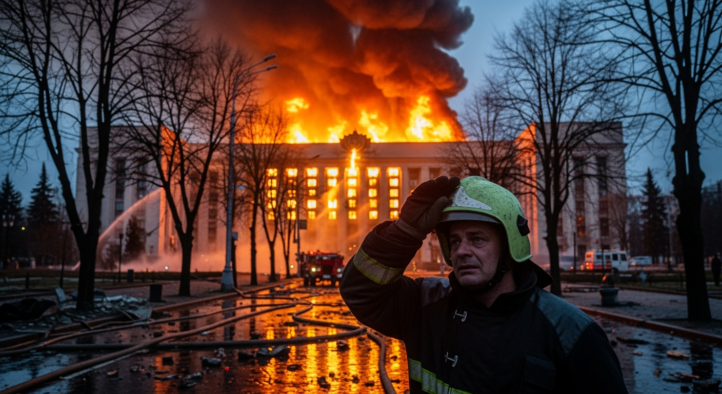 俄軍對烏發動史上最大規模空襲，基輔政府大樓遭焚