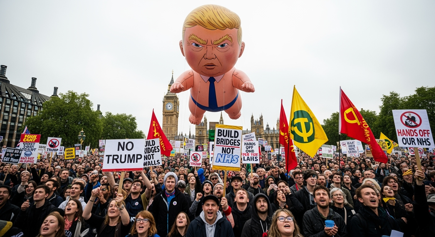 川普訪英行程原定與世隔絕，抗議者卻有不同盤算