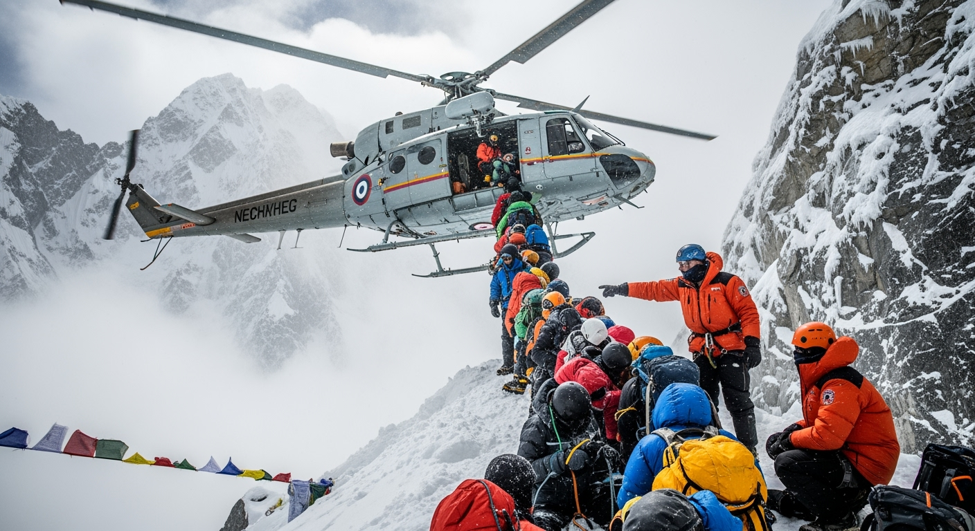 暴風雪致近千人受困 聖母峰展開救援行動