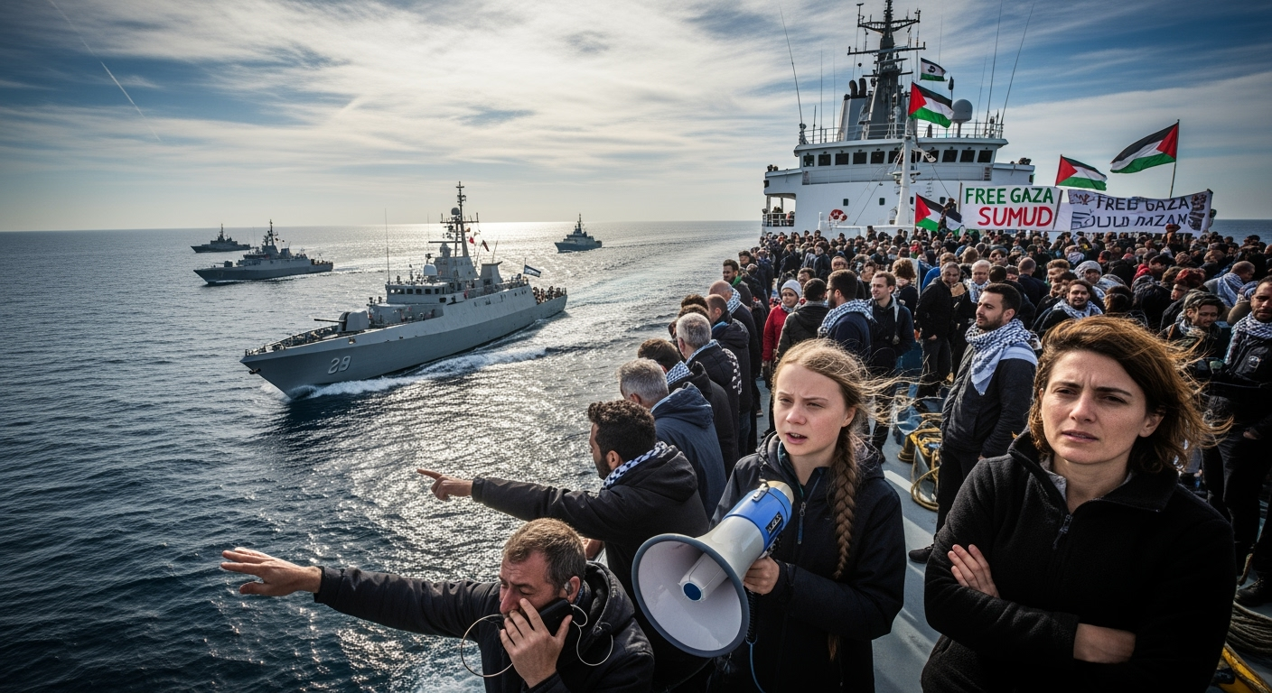 前往加薩的親巴勒斯坦船隊「遭以色列海軍船艇騷擾」