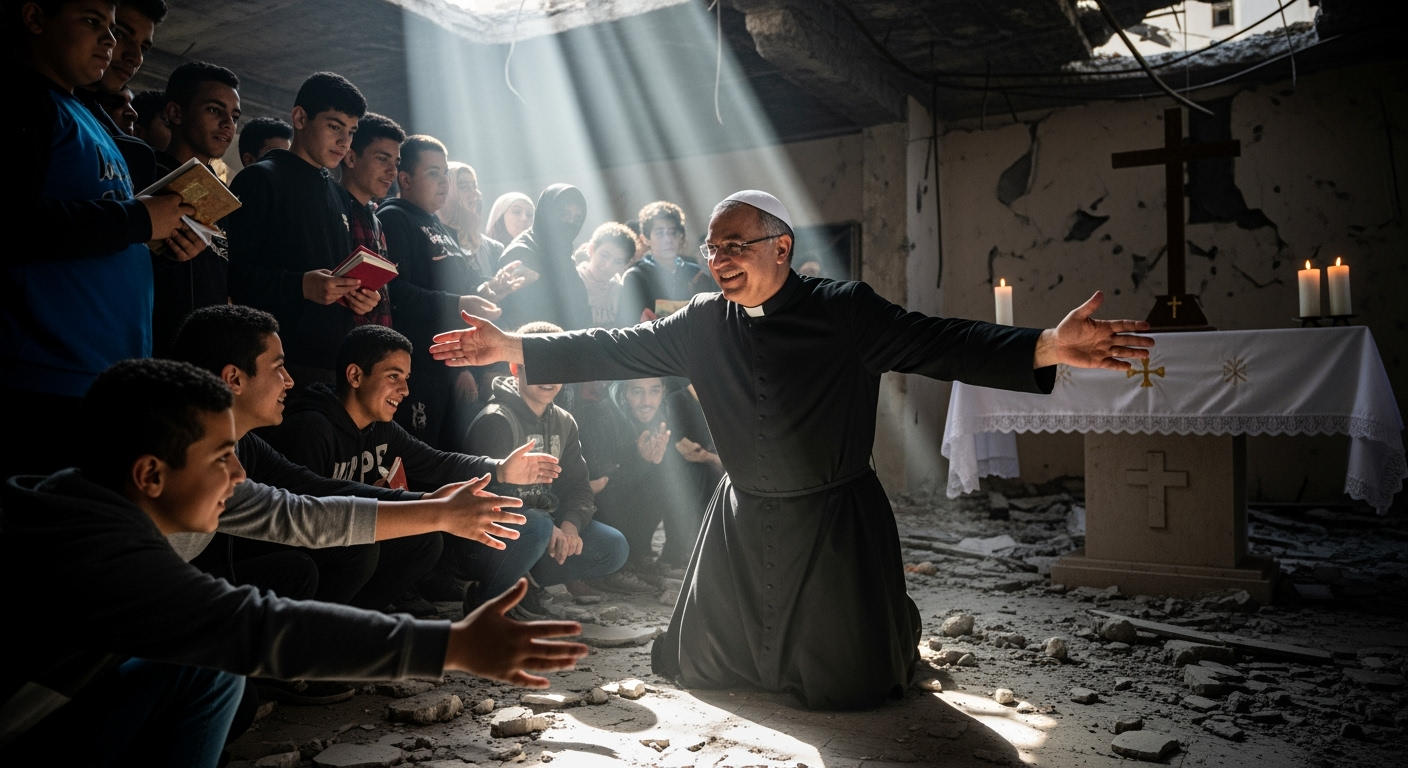 加薩的羅曼內利神父（Rev. Gabriel Romanelli）在聲明中表示，他的教區信眾對……感到高興。