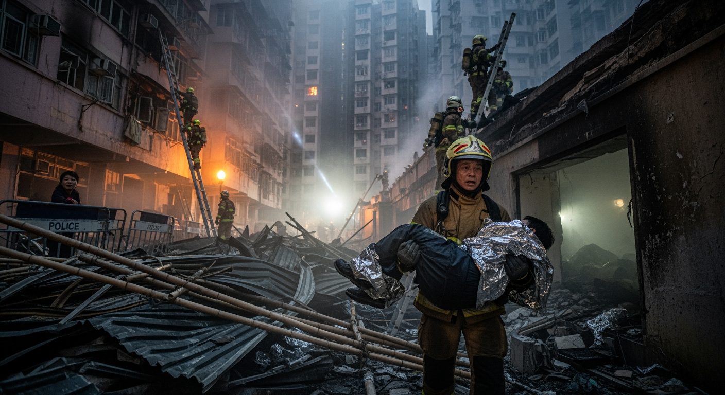 香港大火最新消息：造成 55 人死亡、數百人失蹤，救難人員持續搜尋倖存者