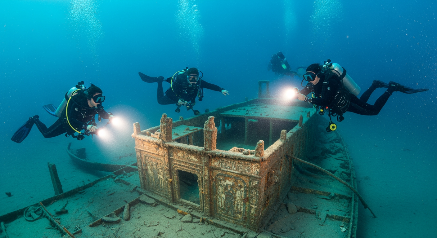 考古學家於亞歷山大港外海發現古埃及遊船