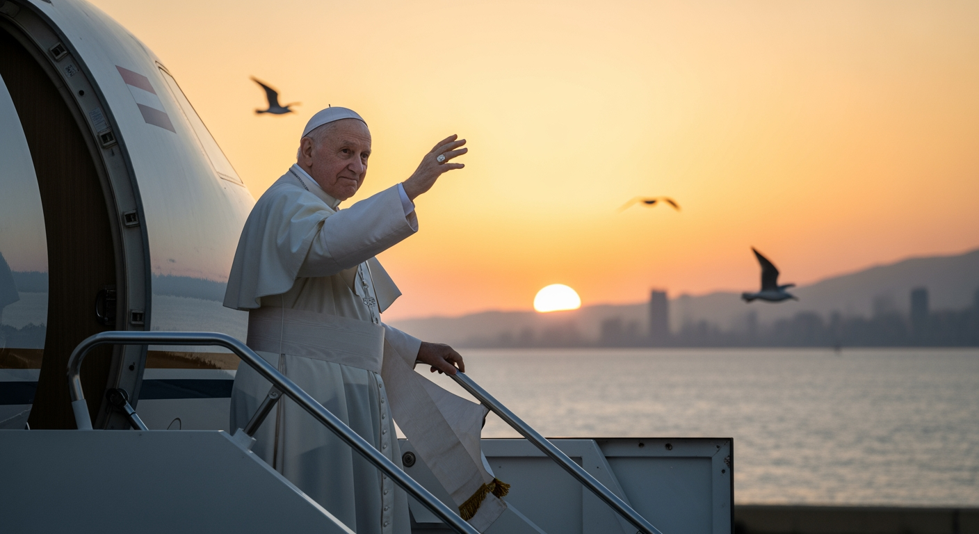 教宗李奧離開貝魯特，呼籲中東與委內瑞拉和平