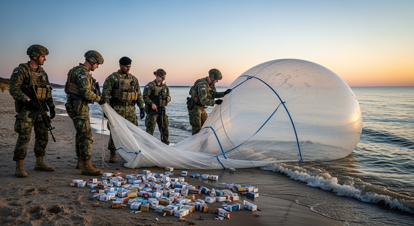 裝滿香菸的白俄羅斯氣球構成北約最新的安全威脅