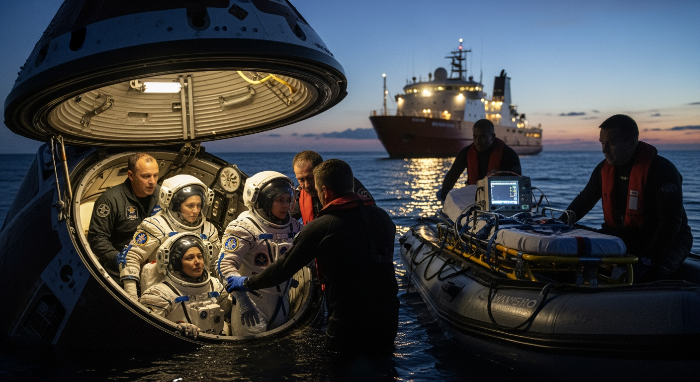 國際太空站（ISS）太空人在NASA史上首次醫療撤離行動中返回地球