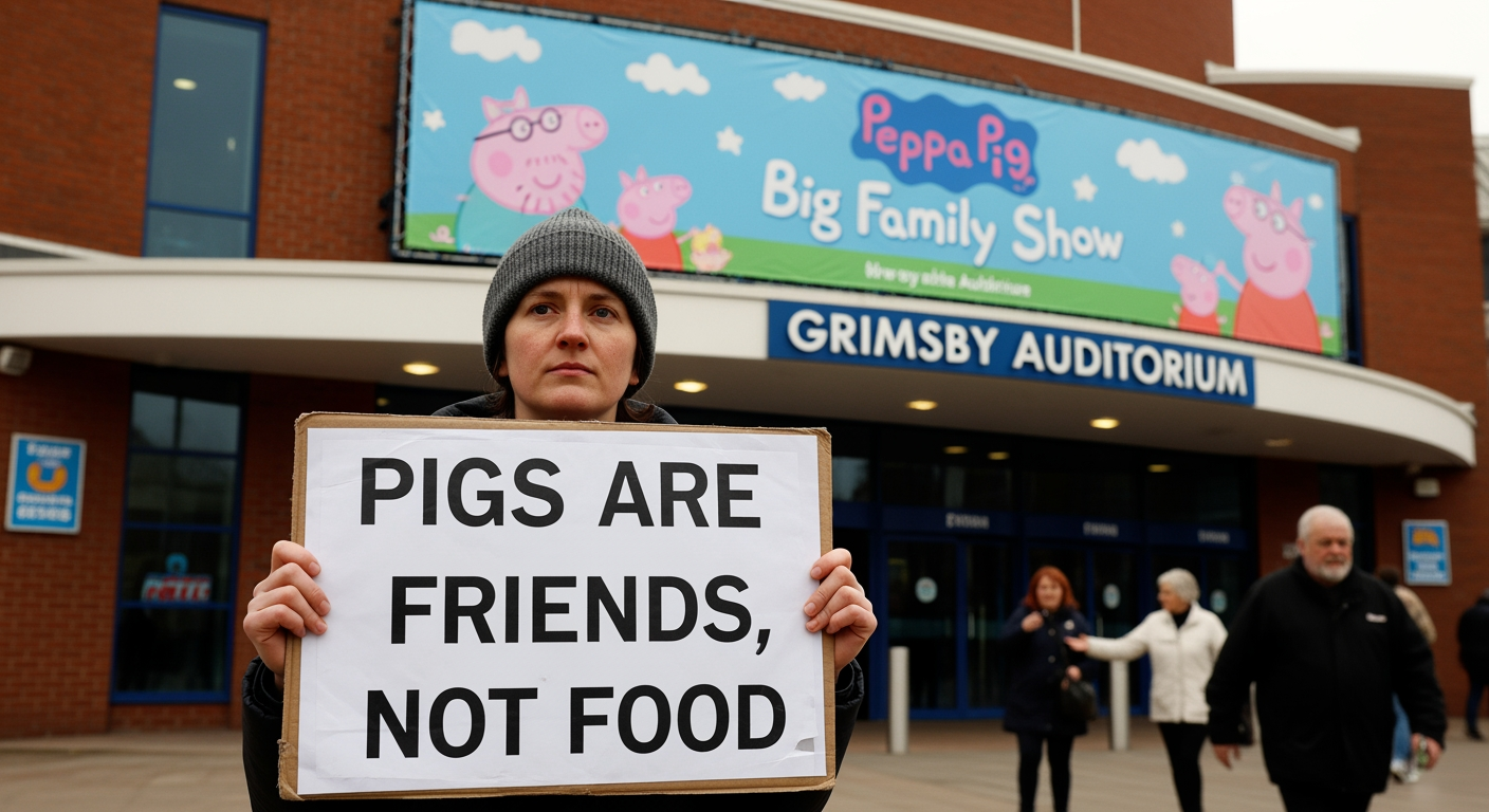 佩佩豬巡演至格里姆斯比，善待動物組織呼籲菜單停售豬肉