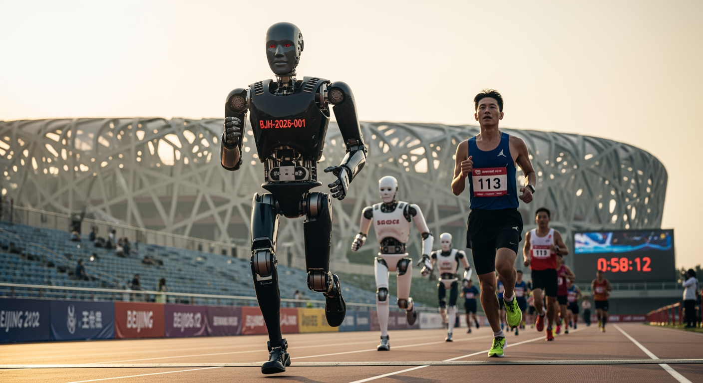 人形機器人展現神速進展，在北京半程馬拉松中超越人類跑者