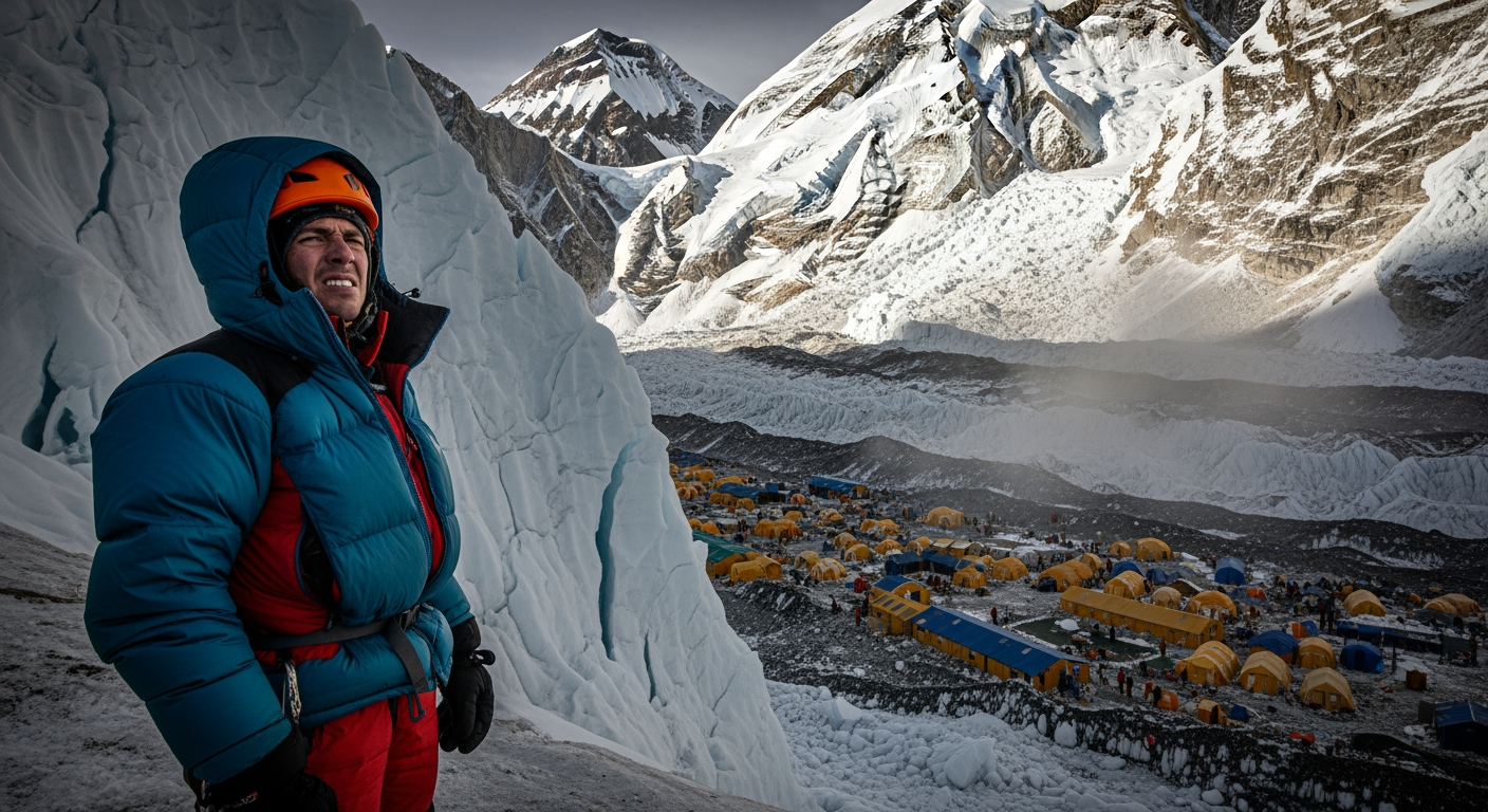 巨大冰塊崩落，數百名聖母峰登山者受困基地營